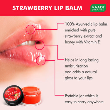 Vaadi Herbals Assorted Lip Balms, 10g (Pack of 5) 100% Natural Lip Balms| For Dry & Chapped Lips | 24hr Hydration |